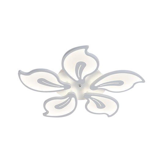 Acrylic Blossom Ceiling Flush Contemporary 5/9 Heads White Semi Flush Mount in Warm/White/Natural Light Clearhalo 'Ceiling Lights' 'Close To Ceiling Lights' 'Close to ceiling' 'Semi-flushmount' Lighting' 1586112