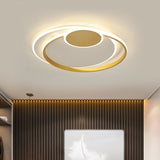 Minimalism LED Flush Mount Lamp Gold Circular Ceiling Fixture with Metallic Shade in Warm/White Light, 16.5"/20.5" W - Gold - Clearhalo - 'Ceiling Lights' - 'Close To Ceiling Lights' - 'Close to ceiling' - 'Flush mount' - Lighting' - 1586124