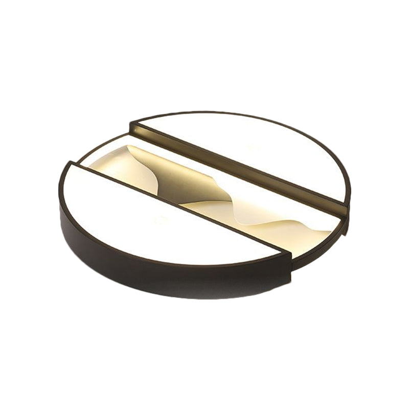 16.5"/20.5" Wide Modern LED Ceiling Flush Black Dissected Circle Flush Mount Fixture with Metal Shade in Warm/White Light Clearhalo 'Ceiling Lights' 'Close To Ceiling Lights' 'Close to ceiling' 'Flush mount' Lighting' 1586173