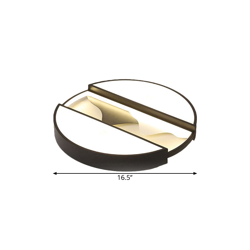 16.5"/20.5" Wide Modern LED Ceiling Flush Black Dissected Circle Flush Mount Fixture with Metal Shade in Warm/White Light Clearhalo 'Ceiling Lights' 'Close To Ceiling Lights' 'Close to ceiling' 'Flush mount' Lighting' 1586174