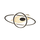 18"/21.5" W Black LED Stacked Oval Semi Flush Contemporary Acrylic Close to Ceiling Lighting in Warm/White Light Clearhalo 'Ceiling Lights' 'Close To Ceiling Lights' 'Close to ceiling' 'Semi-flushmount' Lighting' 1586187