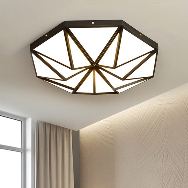 Geometric Great Room Flush Light Acrylic LED Simplicity Ceiling Mounted Fixture in Black/White/Gold Clearhalo 'Ceiling Lights' 'Close To Ceiling Lights' 'Close to ceiling' 'Flush mount' Lighting' 1586219