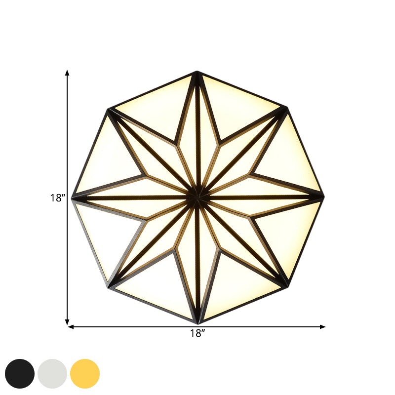 Geometric Great Room Flush Light Acrylic LED Simplicity Ceiling Mounted Fixture in Black/White/Gold Clearhalo 'Ceiling Lights' 'Close To Ceiling Lights' 'Close to ceiling' 'Flush mount' Lighting' 1586221