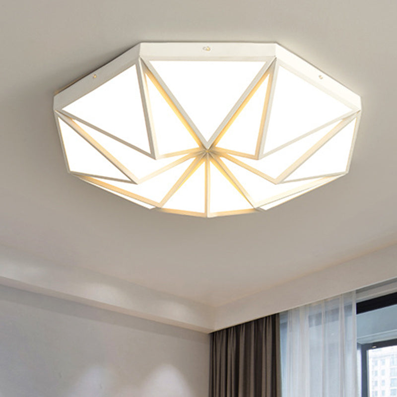 Geometric Great Room Flush Light Acrylic LED Simplicity Ceiling Mounted Fixture in Black/White/Gold White Clearhalo 'Ceiling Lights' 'Close To Ceiling Lights' 'Close to ceiling' 'Flush mount' Lighting' 1586222