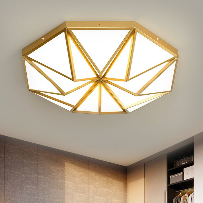 Geometric Great Room Flush Light Acrylic LED Simplicity Ceiling Mounted Fixture in Black/White/Gold Gold Clearhalo 'Ceiling Lights' 'Close To Ceiling Lights' 'Close to ceiling' 'Flush mount' Lighting' 1586226