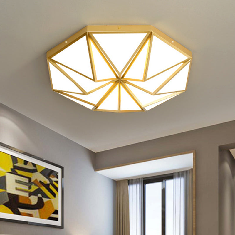 Geometric Great Room Flush Light Acrylic LED Simplicity Ceiling Mounted Fixture in Black/White/Gold Clearhalo 'Ceiling Lights' 'Close To Ceiling Lights' 'Close to ceiling' 'Flush mount' Lighting' 1586228