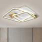 Square Bedroom Ceiling Lighting Metal LED Simplicity Semi Flush Mount Light in Gold Clearhalo 'Ceiling Lights' 'Close To Ceiling Lights' 'Close to ceiling' 'Semi-flushmount' Lighting' 1586231