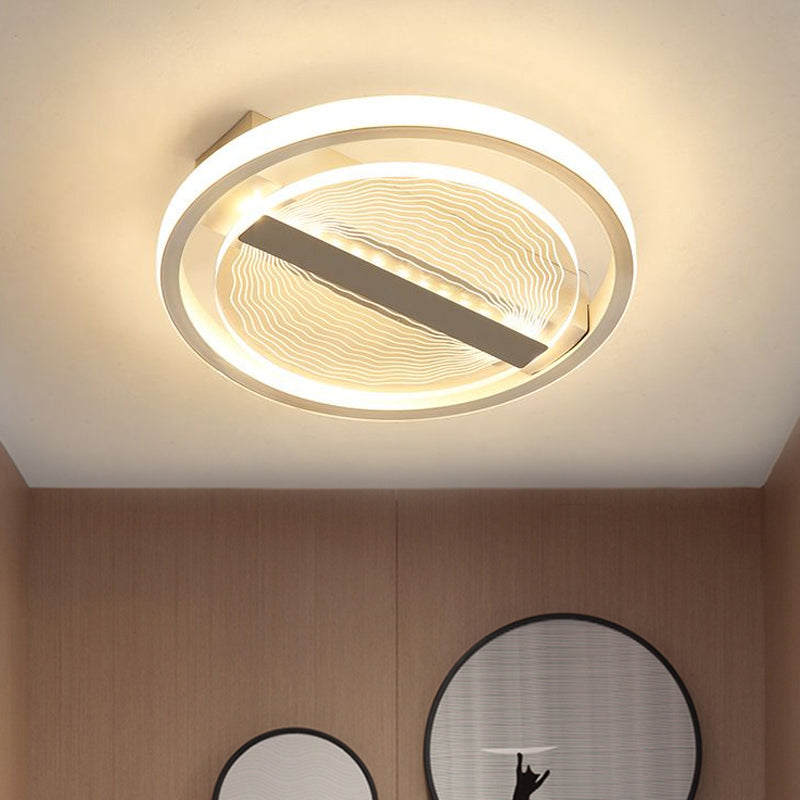 Circular Clear Acrylic Semi Flush Modern Style LED White Ceiling Fixture in Warm/White Light Clearhalo 'Ceiling Lights' 'Close To Ceiling Lights' 'Close to ceiling' 'Semi-flushmount' Lighting' 1586235
