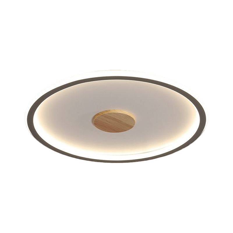 16.5"/20.5" Width Circular LED Flushmount Lighting Simple Metallic Living Room Ceiling Mounted Fixture in Black/Grey, Warm/White Light Clearhalo 'Ceiling Lights' 'Close To Ceiling Lights' 'Close to ceiling' 'Flush mount' Lighting' 1586262