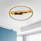 Contemporary LED Ceiling Fixture Black Round Semi Mount Lighting with Acrylic Shade in Warm/White Light, 16.5"/20.5" Wide Clearhalo 'Ceiling Lights' 'Close To Ceiling Lights' 'Close to ceiling' 'Semi-flushmount' Lighting' 1586264