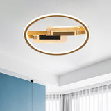 Contemporary LED Ceiling Fixture Black Round Semi Mount Lighting with Acrylic Shade in Warm/White Light, 16.5"/20.5" Wide