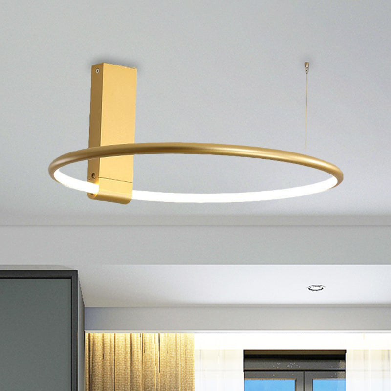 16"/23.5" Wide Ring Ceiling Fixture Modern Style Metallic Black/White/Gold LED Flush Mount Lamp in Warm/White/Natural Light Clearhalo 'Ceiling Lights' 'Close To Ceiling Lights' 'Close to ceiling' 'Flush mount' Lighting' 1586283