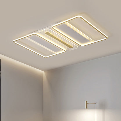 Clear Acrylic Rectangle Semi Flush Modern Style LED White Close to Ceiling Lamp in Warm/White Light Clear Clearhalo 'Ceiling Lights' 'Close To Ceiling Lights' 'Close to ceiling' 'Semi-flushmount' Lighting' 1586304