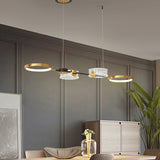 Metallic Circular Island Pendant Modernist LED Suspension Lighting Fixture in Gold Gold Clearhalo 'Ceiling Lights' 'Chandeliers' 'Modern Chandeliers' 'Modern' Lighting' 1586367