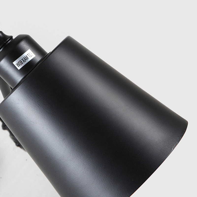 1 Light Metallic Wall Mount Light Contemporary Black/Rust Tapered Bedroom Wall Light Sconce with Adjustable Arm Clearhalo 'Art deco wall lights' 'Cast Iron' 'Glass' 'Industrial wall lights' 'Industrial' 'Middle century wall lights' 'Modern' 'Rustic wall lights' 'Tiffany' 'Traditional wall lights' 'Wall Lamps & Sconces' 'Wall Lights' Lighting' 158675