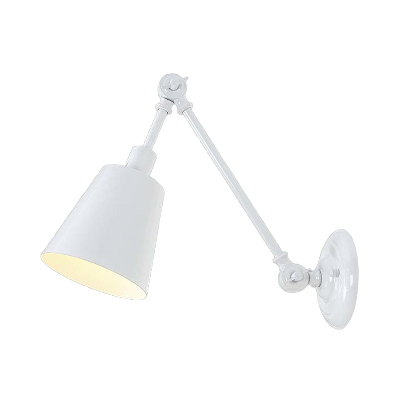 1 Light Metallic Wall Mount Light Contemporary Black/Rust Tapered Bedroom Wall Light Sconce with Adjustable Arm Clearhalo 'Art deco wall lights' 'Cast Iron' 'Glass' 'Industrial wall lights' 'Industrial' 'Middle century wall lights' 'Modern' 'Rustic wall lights' 'Tiffany' 'Traditional wall lights' 'Wall Lamps & Sconces' 'Wall Lights' Lighting' 158680