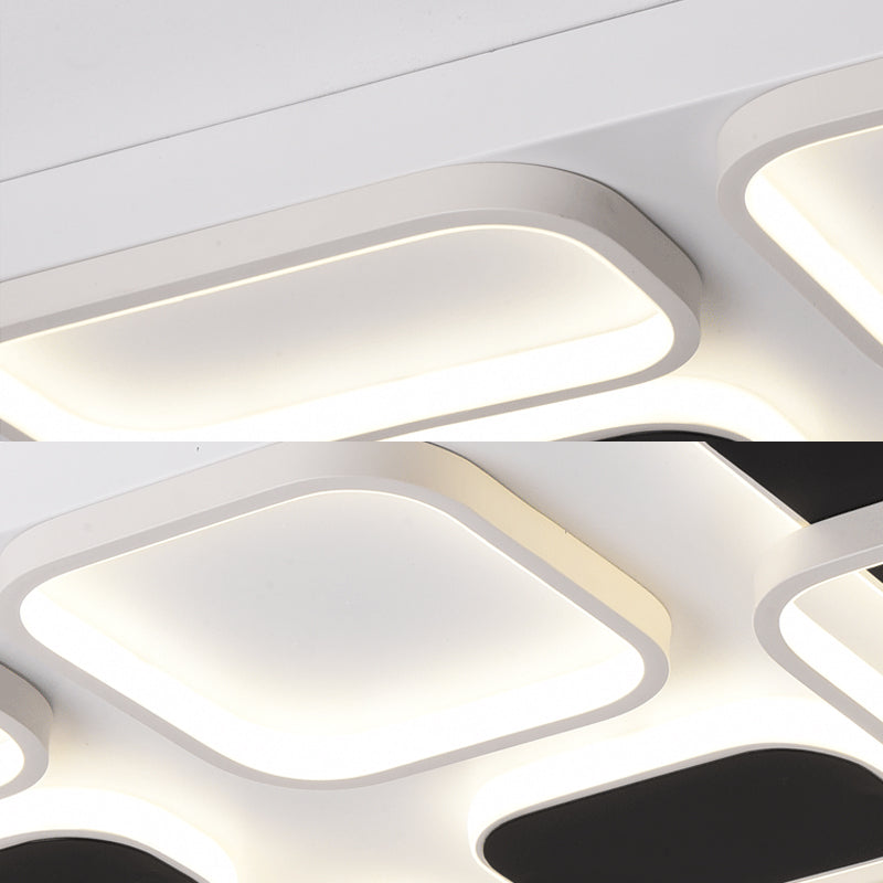 Minimalism Square Shade Flush Ceiling Light Acrylic 21.5"/27.5" Width LED Bedroom Close to Ceiling Light in Black Clearhalo 'Ceiling Lights' 'Close To Ceiling Lights' 'Close to ceiling' 'Flush mount' Lighting' 158719