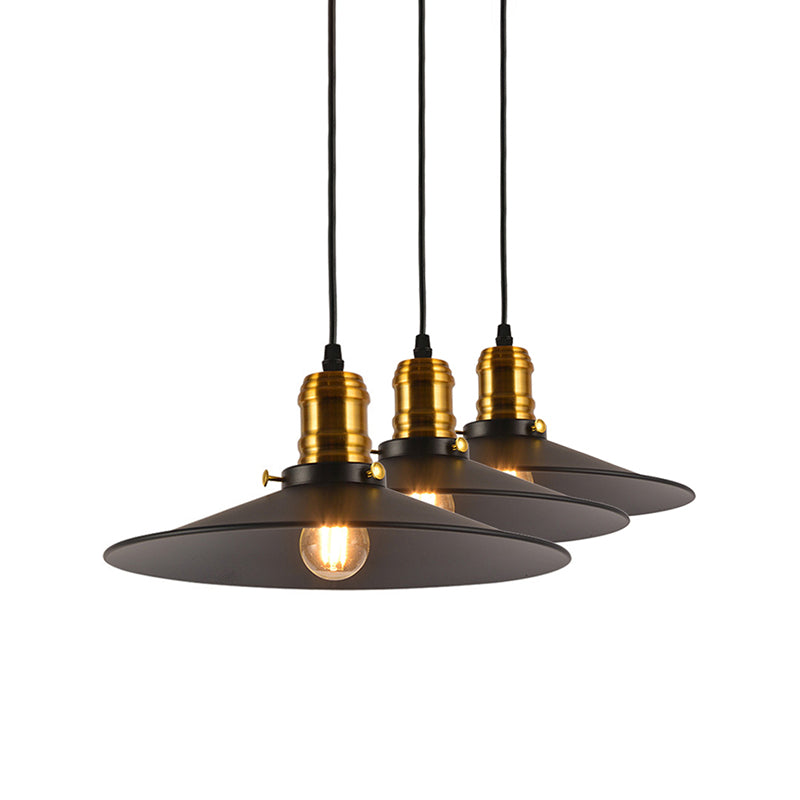 1/2/3-Pack Cone Metallic Hanging Light Industrial Style 8.5"/10" Wide 1 Bulb Dining Table Pendant Lamp in Black Finish Clearhalo 'Art Deco Pendants' 'Black' 'Cast Iron' 'Ceiling Lights' 'Ceramic' 'Crystal' 'Industrial Pendants' 'Industrial' 'Metal' 'Middle Century Pendants' 'Pendant Lights' 'Pendants' 'Rustic Pendants' 'Tiffany' Lighting' 158780