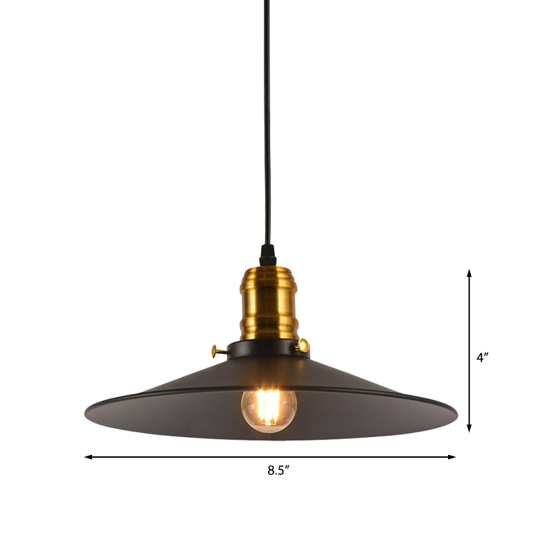 1/2/3-Pack Cone Metallic Hanging Light Industrial Style 8.5"/10" Wide 1 Bulb Dining Table Pendant Lamp in Black Finish Clearhalo 'Art Deco Pendants' 'Black' 'Cast Iron' 'Ceiling Lights' 'Ceramic' 'Crystal' 'Industrial Pendants' 'Industrial' 'Metal' 'Middle Century Pendants' 'Pendant Lights' 'Pendants' 'Rustic Pendants' 'Tiffany' Lighting' 158781