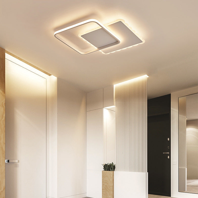 Square Ceiling Light Modern Acrylic LED White/Brown Flush Ceiling Light Fixture in Warm/White/Natural Light Clearhalo 'Ceiling Lights' 'Close To Ceiling Lights' 'Close to ceiling' 'Flush mount' Lighting' 158917