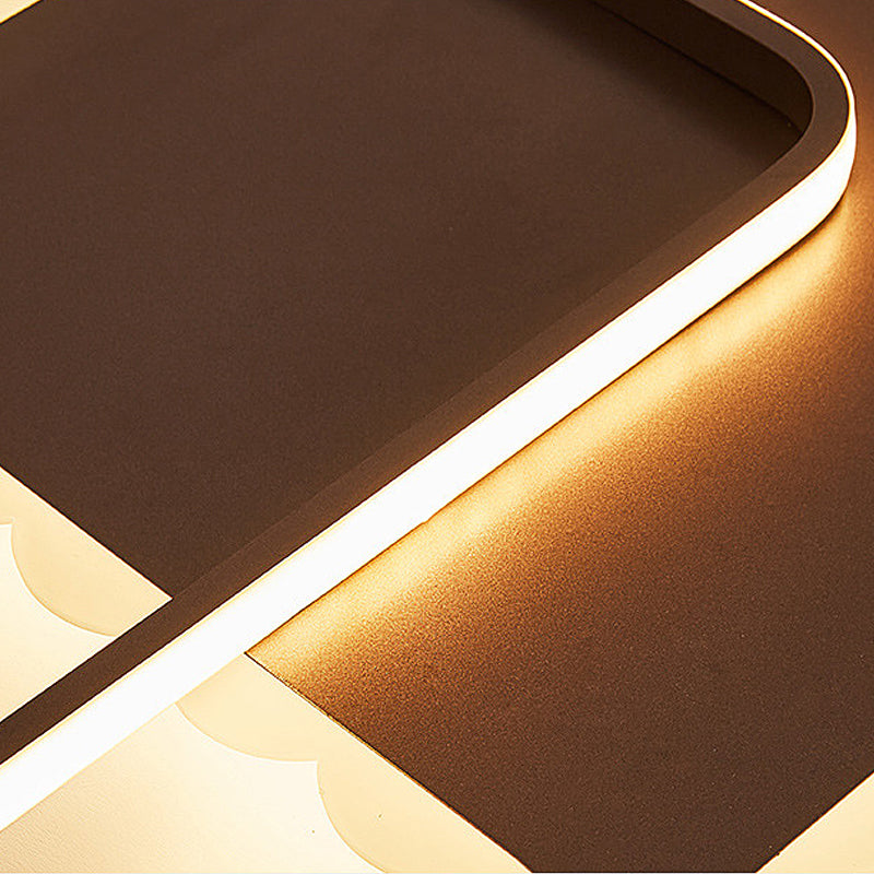 Square Ceiling Light Modern Acrylic LED White/Brown Flush Ceiling Light Fixture in Warm/White/Natural Light Clearhalo 'Ceiling Lights' 'Close To Ceiling Lights' 'Close to ceiling' 'Flush mount' Lighting' 158925