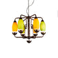 Industrial Antique Copper Pendant Light Yellow Melon 6 Lights Metallic Chandelier for Bar Clearhalo 'Ceiling Lights' 'Chandeliers' 'Glass shade' 'Glass' 'Pendant Lights' Lighting' 158991