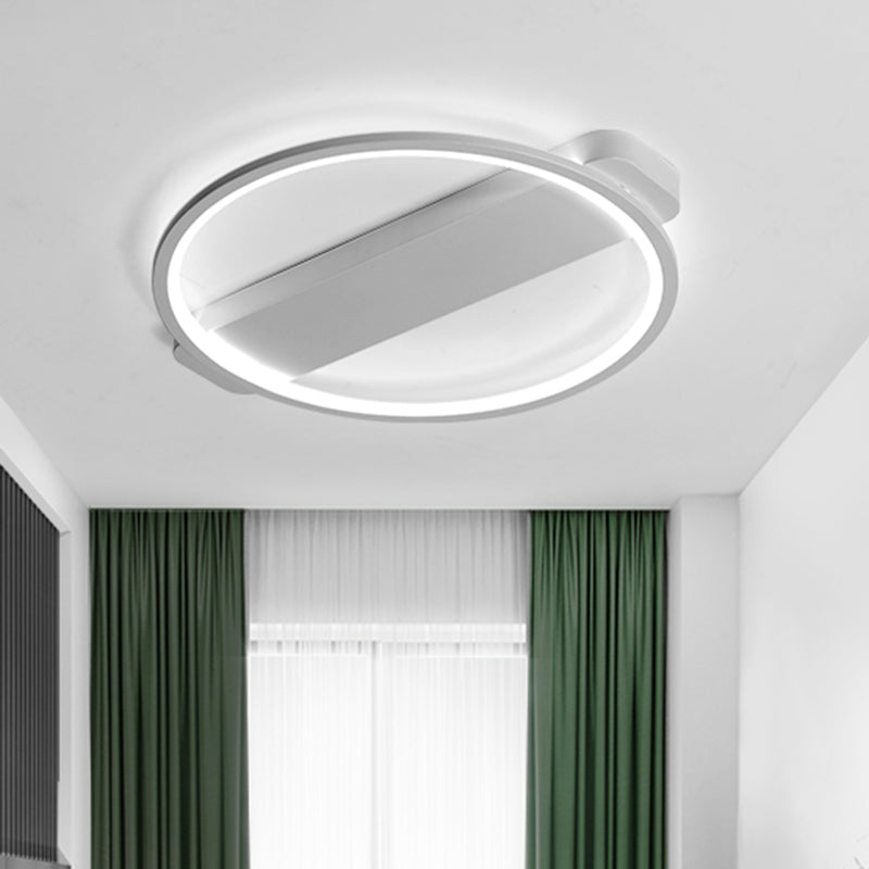 Ring Acrylic Flush Light Modern 18"/25.5" Wide LED Black/White Ceiling Lighting Fixture for Living Room Clearhalo 'Ceiling Lights' 'Close To Ceiling Lights' 'Close to ceiling' 'Flush mount' Lighting' 159076
