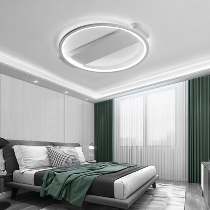 Ring Acrylic Flush Light Modern 18"/25.5" Wide LED Black/White Ceiling Lighting Fixture for Living Room White Clearhalo 'Ceiling Lights' 'Close To Ceiling Lights' 'Close to ceiling' 'Flush mount' Lighting' 159077