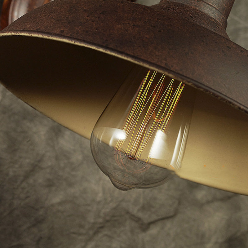 Antique Style Barn Wall Sconce Lamp 1 Light Iron Sconce Wall Lighting with Gooseneck Arm in Bronze/Rust for Bedroom Clearhalo 'Art deco wall lights' 'Cast Iron' 'Glass' 'Industrial wall lights' 'Industrial' 'Middle century wall lights' 'Modern' 'Rustic wall lights' 'Tiffany' 'Traditional wall lights' 'Wall Lamps & Sconces' 'Wall Lights' Lighting' 159209