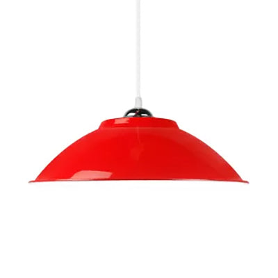 Bowl Aluminum Hanging Light Industrial 10.5"/14" W 1 Head Restaurant Hanging Lamp with Adjustable Cord in Red/Yellow Red Clearhalo 'Art Deco Pendants' 'Cast Iron' 'Ceiling Lights' 'Ceramic' 'Crystal' 'Industrial Pendants' 'Industrial' 'Metal' 'Middle Century Pendants' 'Pendant Lights' 'Pendants' 'Tiffany' Lighting' 15926
