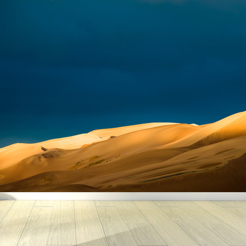 Blue Sky Mural Sand Peak Scenery Modernist Stain Resistant Wall Covering for Bedroom Blue Clearhalo 'Wall Decor' 'Wall Mural' 1594895