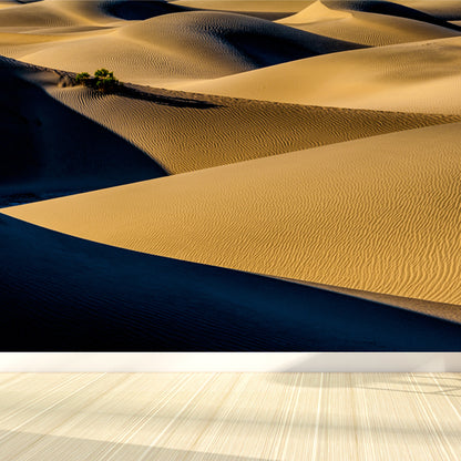 Contemporary Desert Shadows Mural Decal Non-Woven Moisture Resistant Yellow Wall Decor Yellow Clearhalo 'Wall Decor' 'Wall Mural' 1594900