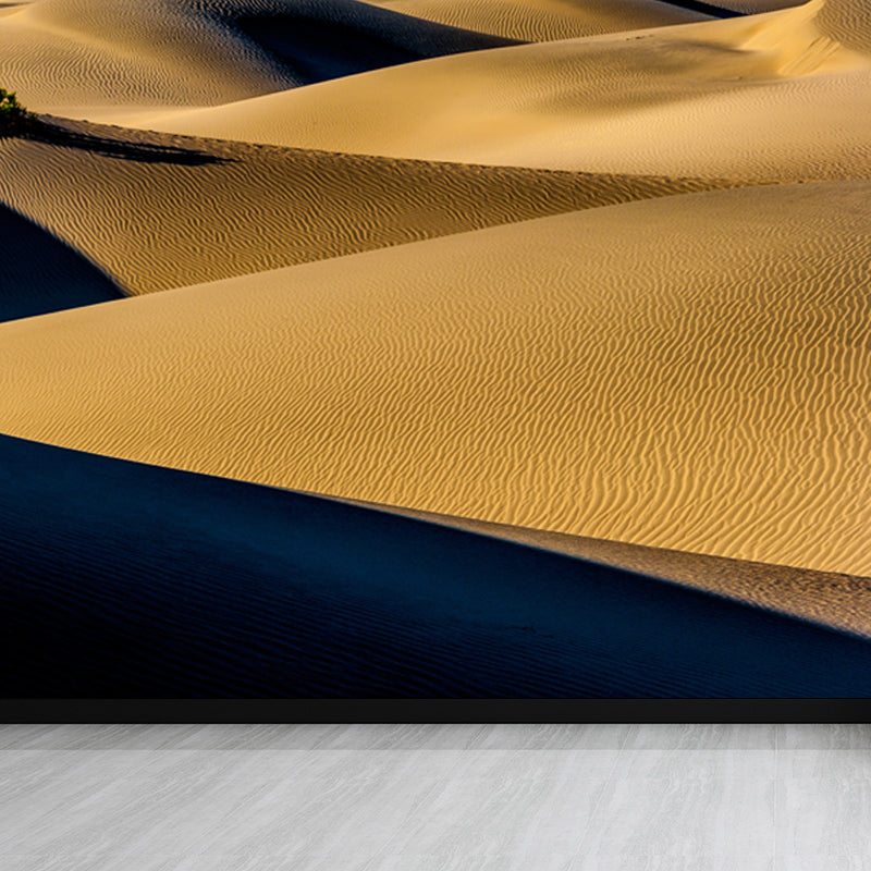 Contemporary Desert Shadows Mural Decal Non-Woven Moisture Resistant Yellow Wall Decor Clearhalo 'Wall Decor' 'Wall Mural' 1594902