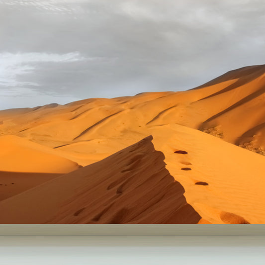 Modern Desert Hillock Wallpaper Mural Yellow Bedroom Wall Art, Personalized Size Clearhalo 'Wall Decor' 'Wall Mural' 1594906