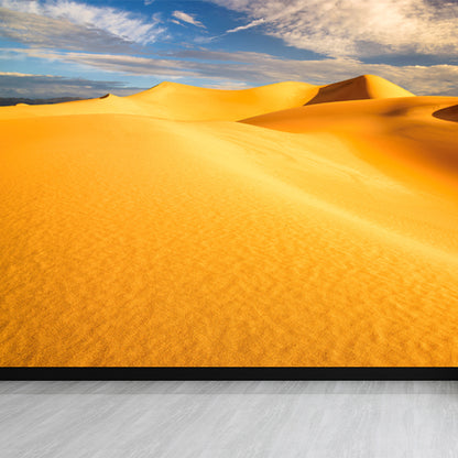 Non-Woven Big Yellow Mural Modernist Sand Dunes View Wall Covering, Customized Size Yellow Clearhalo 'Wall Decor' 'Wall Mural' 1594910