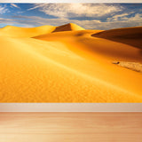 Non-Woven Big Yellow Mural Modernist Sand Dunes View Wall Covering, Customized Size Clearhalo 'Wall Decor' 'Wall Mural' 1594911