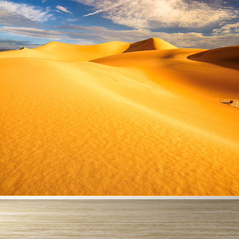 Non-Woven Big Yellow Mural Modernist Sand Dunes View Wall Covering, Customized Size Clearhalo 'Wall Decor' 'Wall Mural' 1594912