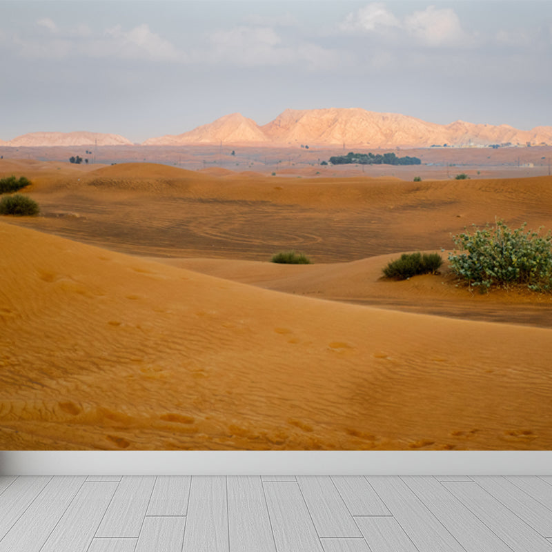 Desert Wildland Mural Wallpaper in Yellow Modernism Wall Art for Home, Made to Measure Yellow Clearhalo 'Wall Decor' 'Wall Mural' 1594920