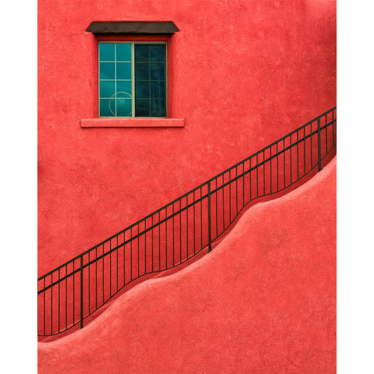 Full Size Outside Stairway Mural Stain Resistant Modern Living Room Wall Decor in Orange Red Clearhalo 'Wall Decor' 'Wall Mural' 1594958