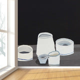 Extra Large Modern Mural Wallpaper in Black and White Tableware Wall Decor, Custom Printed Clearhalo 'Wall Decor' 'Wall Mural' 1595057