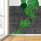 Plaid and Plant Wall Mural Modern Decorative Living Room Wall Covering, Custom Size Available Clearhalo 'Wall Decor' 'Wall Mural' 1595066