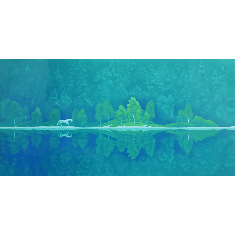 Modern Nature Plants Mural Decal Green Living Room Wall Covering, Custom Printed Clearhalo 'Wall Decor' 'Wall Mural' 1595088