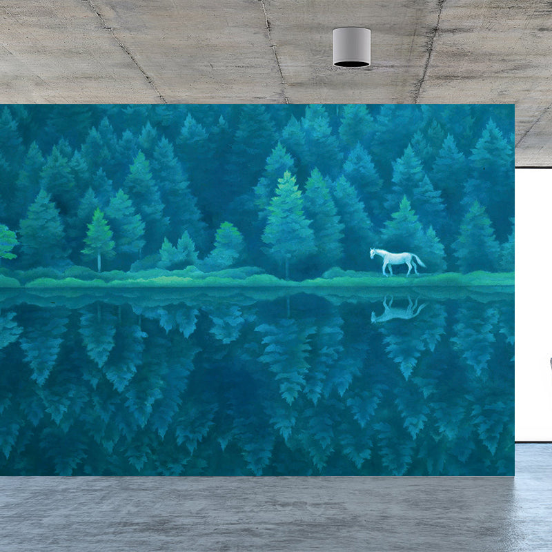 Jungle Mural Wallpaper Modern Decorative Boys Room Wall Art, Custom Size Available Clearhalo 'Wall Decor' 'Wall Mural' 1595101