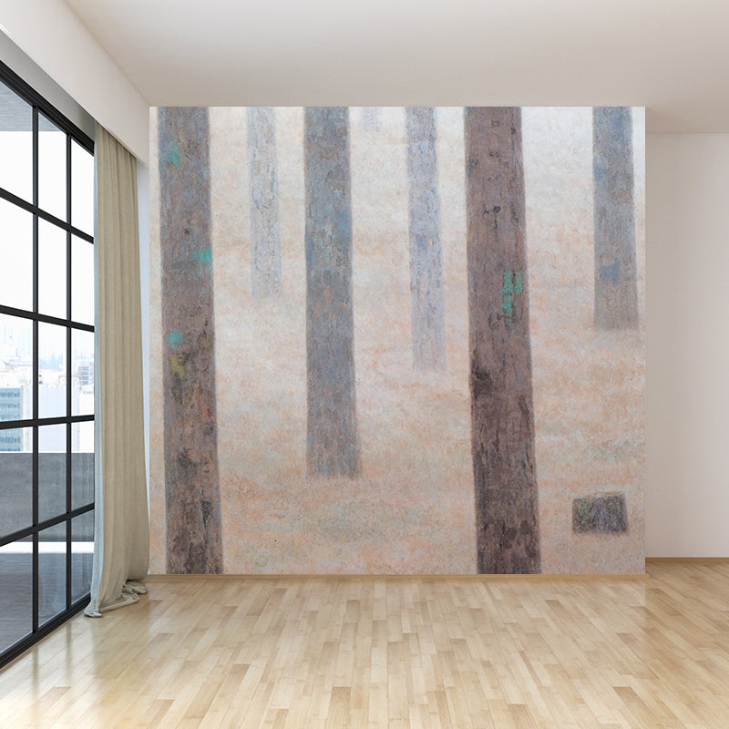Brown Tree Trunk Mural Wallpaper Landscape Modern Home Wall Art for Interior Wall Clearhalo 'Wall Decor' 'Wall Mural' 1595131