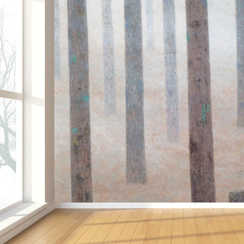 Brown Tree Trunk Mural Wallpaper Landscape Modern Home Wall Art for Interior Wall Clearhalo 'Wall Decor' 'Wall Mural' 1595132