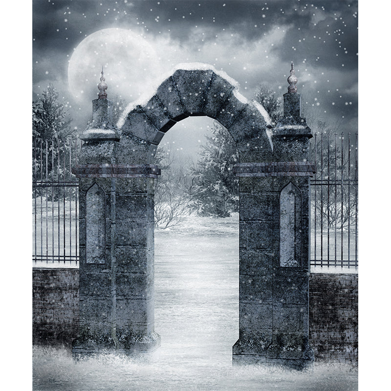 Modern Front Gate Wall Mural Non-Woven Stain Resistant Gray Wall Art for Living Room Clearhalo 'Wall Decor' 'Wall Mural' 1595158