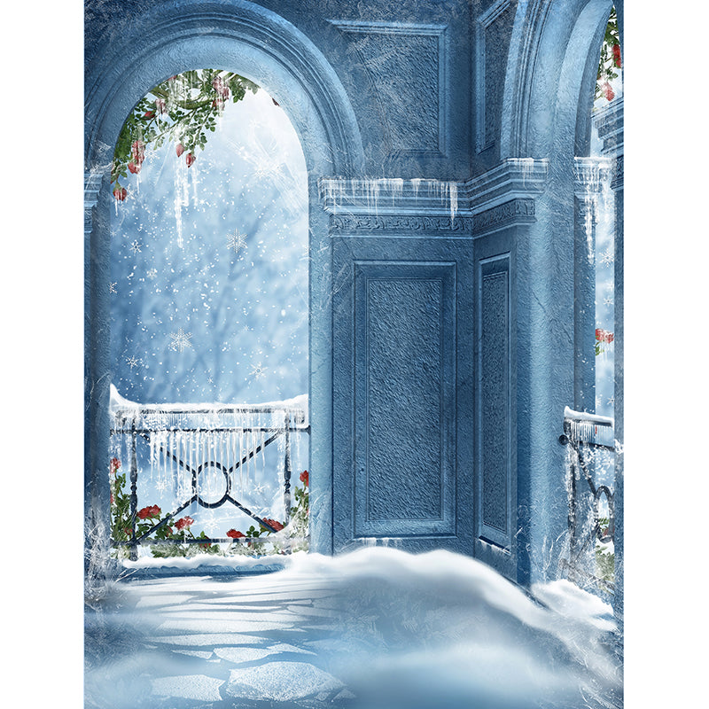 Contemporary Arched Door Mural Decal Blue Dining Bedroom Wall Decor, Personalized Clearhalo 'Wall Decor' 'Wall Mural' 1595163