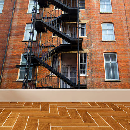 Waterproof Iron Turning Stairs Mural Modernist Non-Woven Cloth Wall Art, Made to Measure Orange Clearhalo 'Wall Decor' 'Wall Mural' 1595220