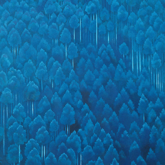 Huge Forest Wall Mural for Bedroom Floral Print Wall Art in Blue, Moisture Resistant Clearhalo 'Wall Decor' 'Wall Mural' 1595288