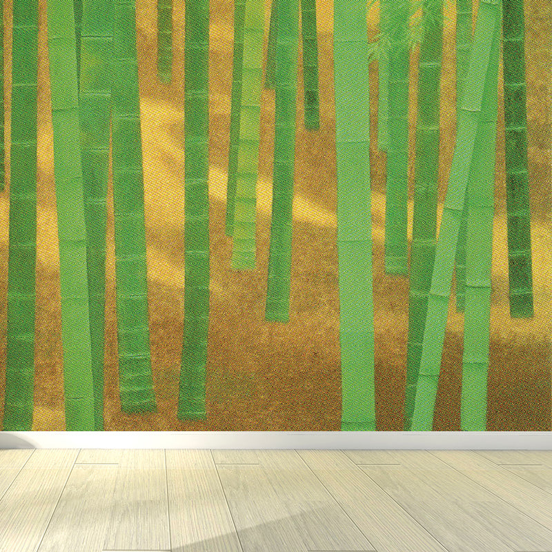 Dense Bamboo Grove Mural Wallpaper for Dining Room, Green, Custom Size Available Clearhalo 'Wall Decor' 'Wall Mural' 1595312